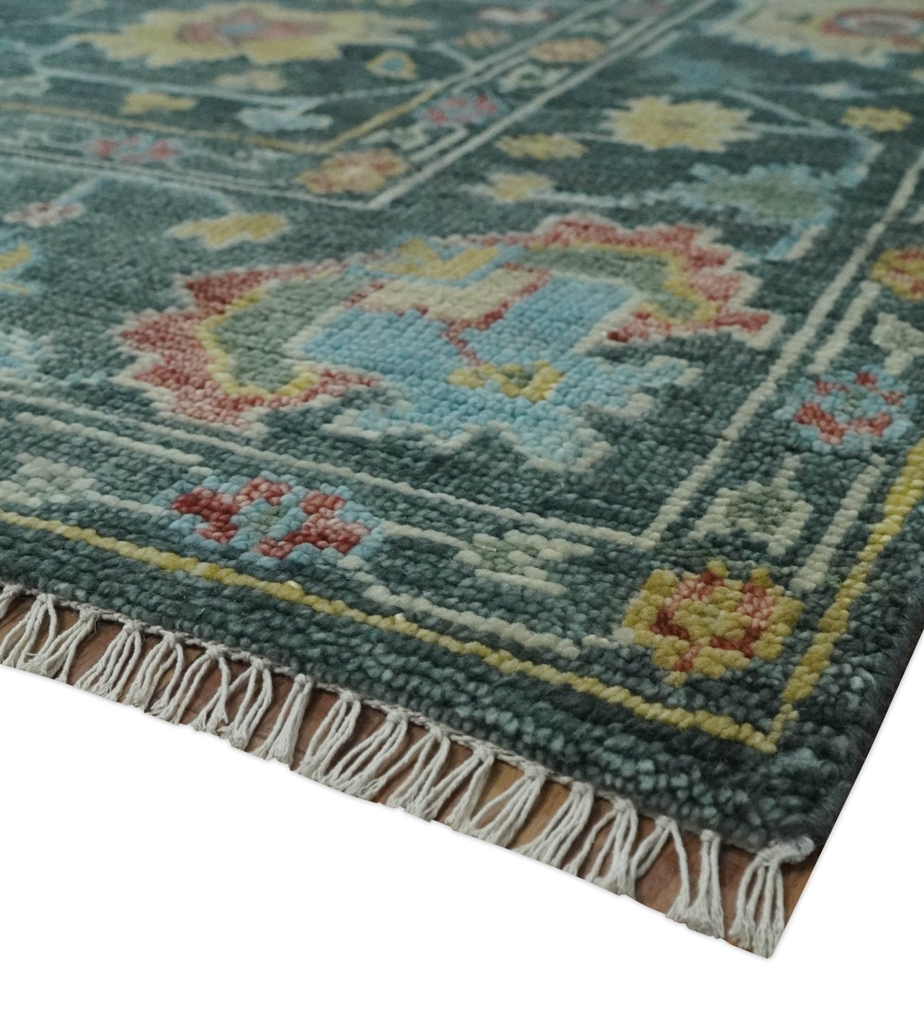 Custom Made Gray and Beige Hand knotted Traditional Oushak Multi Size wool Area Rug - The Rug Decor