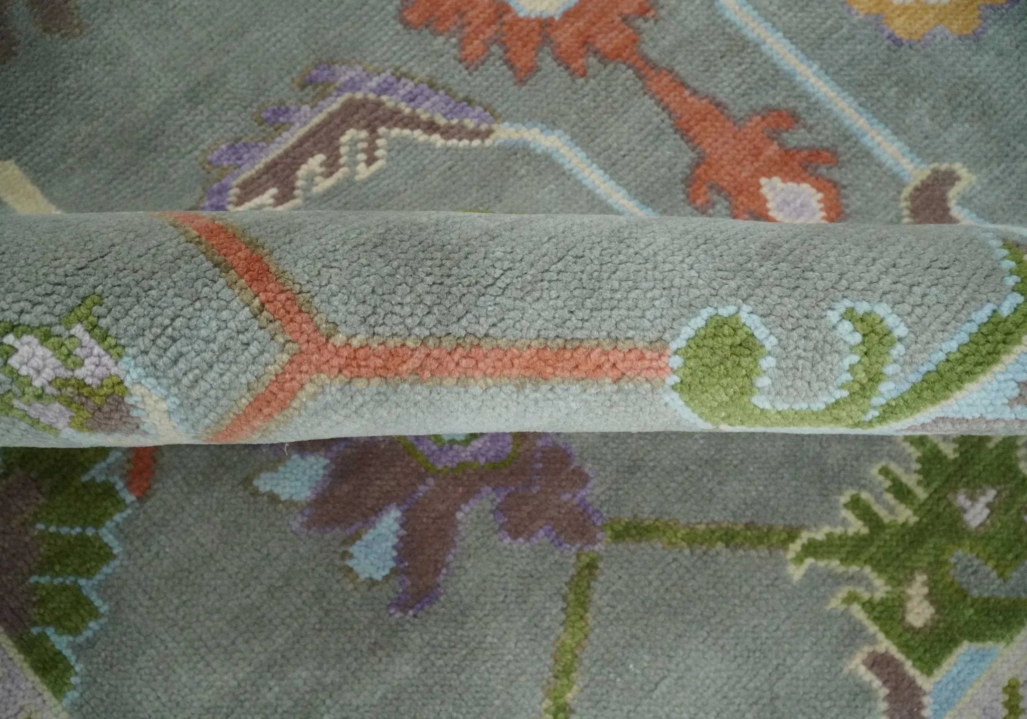 Custom Made Gray and Gold Hand knotted Traditional Oushak wool Area Rug - The Rug Decor