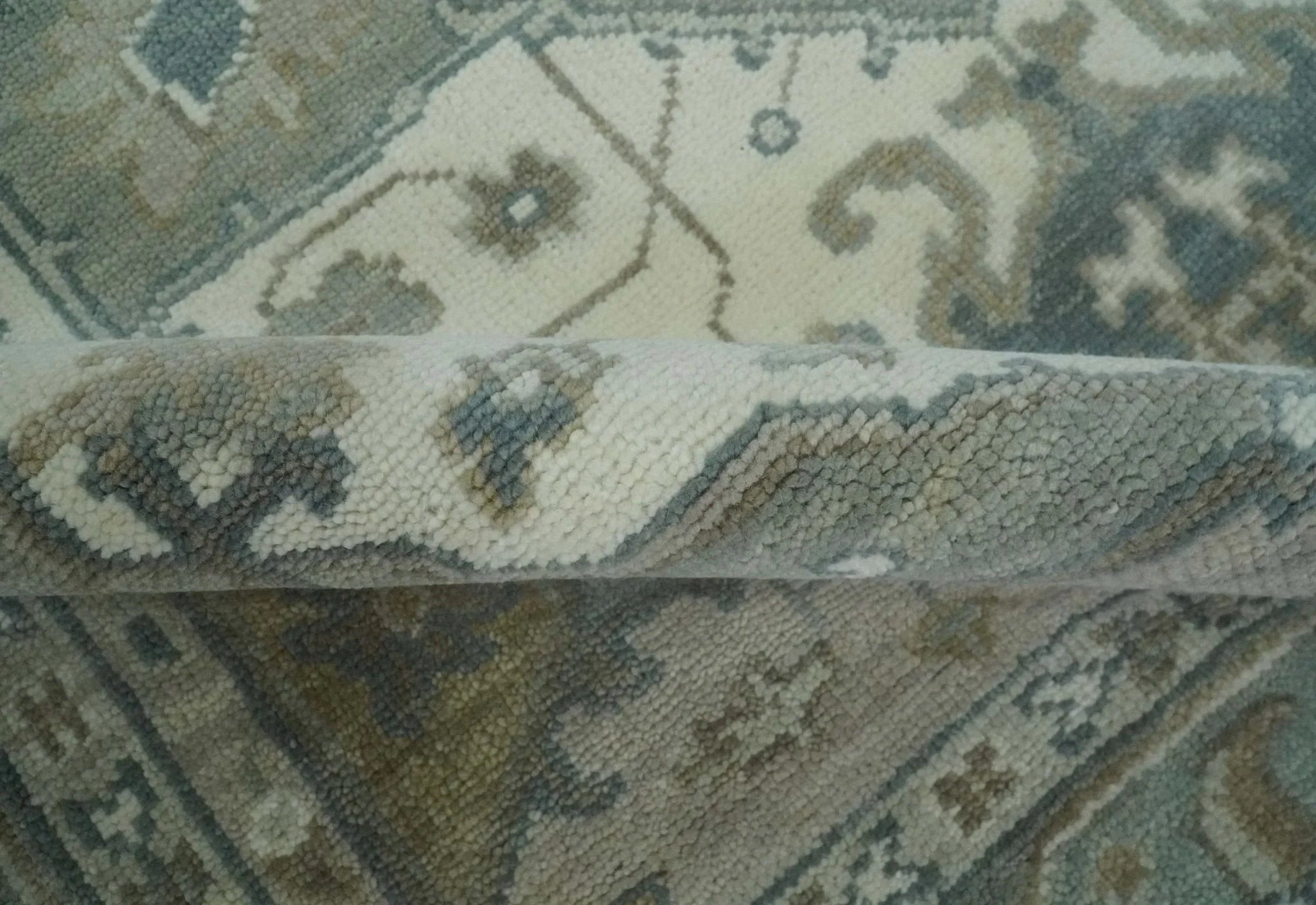 Custom Made Gray, Ivory and Silver Hand knotted Traditional Medallion wool Area Rug - The Rug Decor