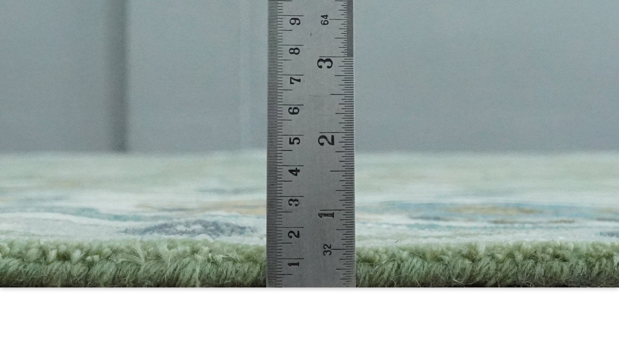 Custom Made Green, Ivory and Silver Traditional Turkish Hand Knotted Wool Rug - The Rug Decor