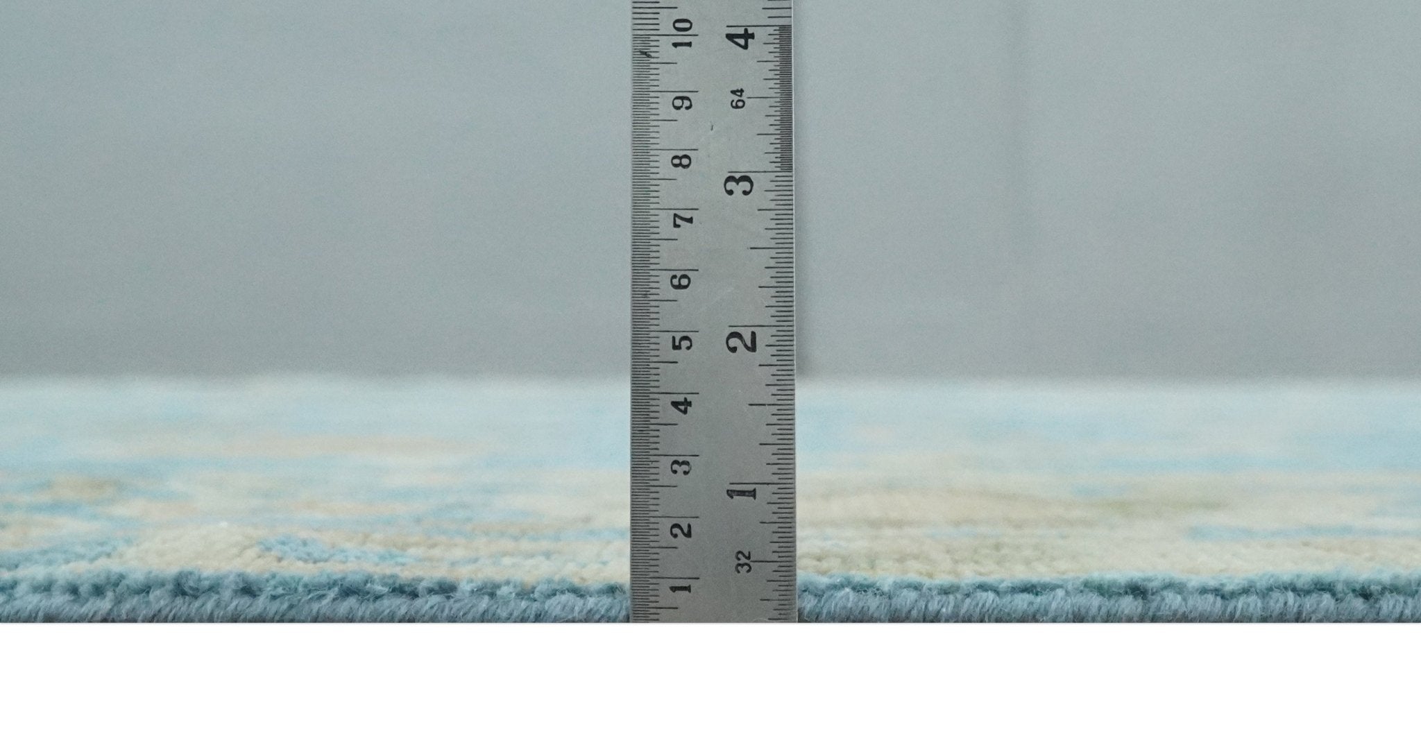 Custom Made Hand knotted Blue and Beige Traditional Oushak Wool Area Rug - The Rug Decor