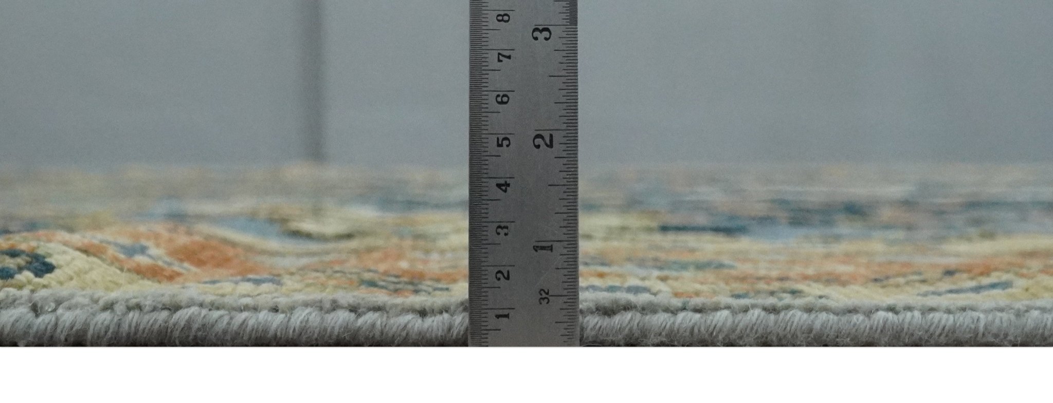 Custom Made Hand Knotted Blue and Rust Tree Design Low pile Wool Area Rug - The Rug Decor