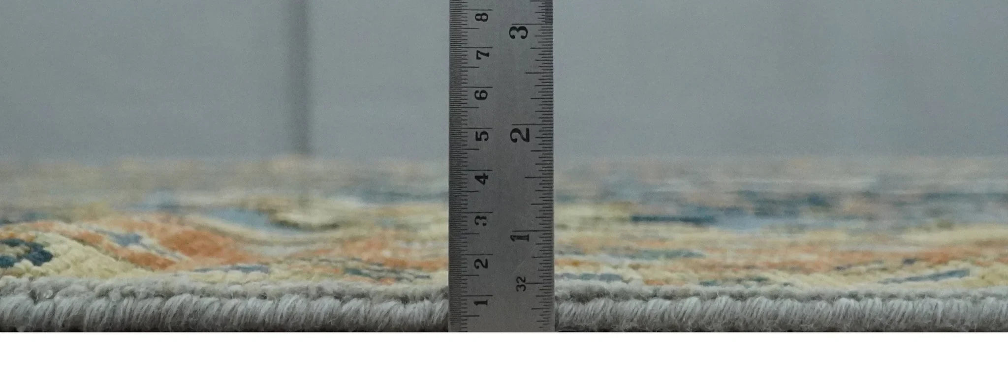 Custom Made Hand Knotted Blue and Rust Tree Design Low pile Wool Area Rug - The Rug Decor