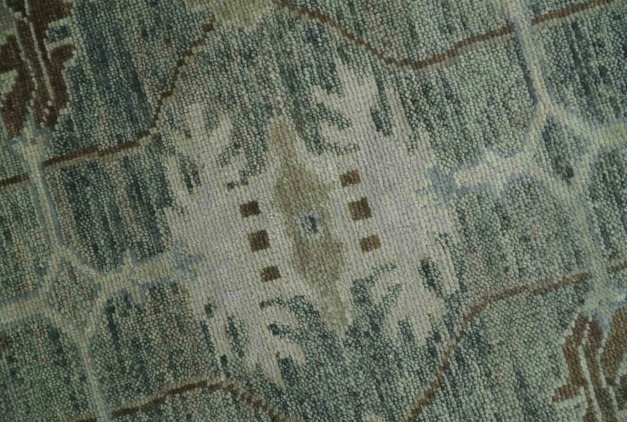 Custom Made Hand Knotted Gray and Brown Oriental Oushak Multi Size Traditional Wool Areaa Rug - The Rug Decor