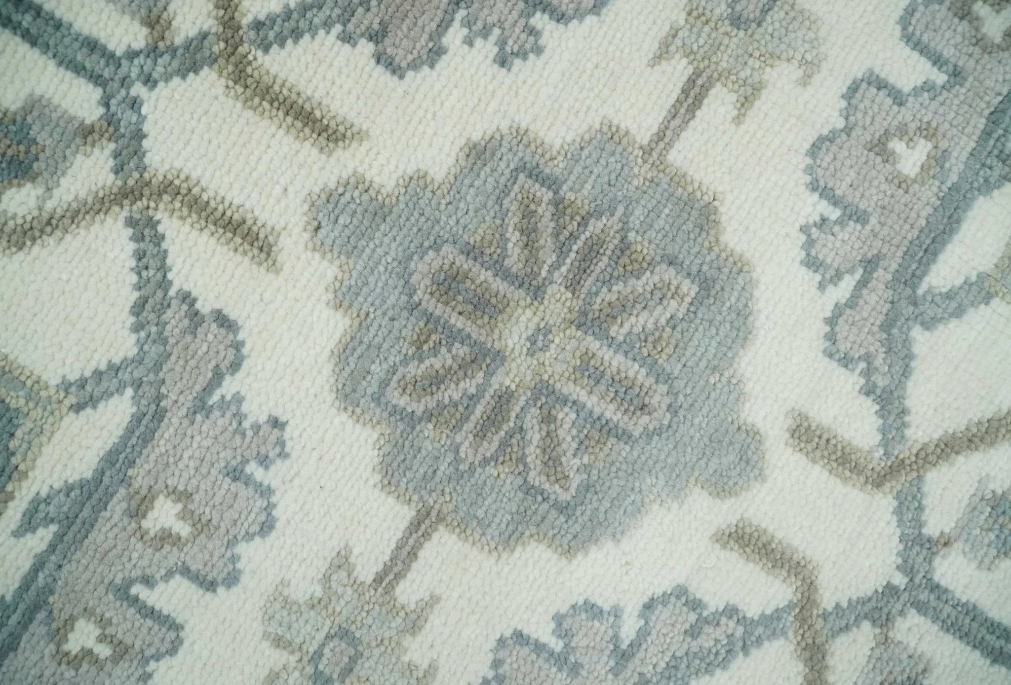 Custom Made Hand Knotted Ivory and Silver Oriental Oushak Multi Size Traditional Wool Area Rug, Living Room and Bedroom Rug - The Rug Decor