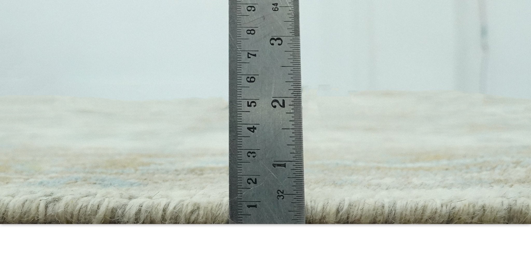 Custom Made Hand Knotted Ivory, Olive and Light Blue Traditional Wool Area Rug - The Rug Decor