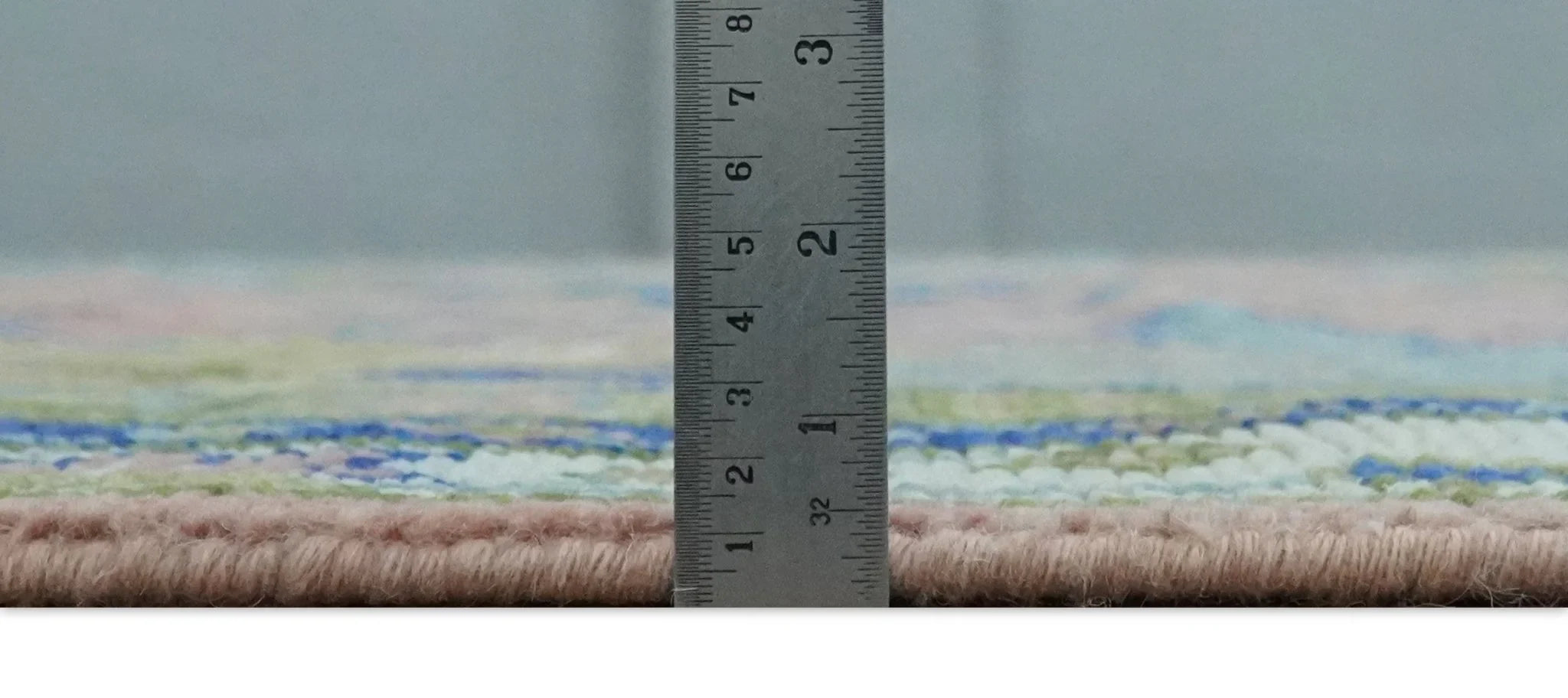 Custom Made Hand knotted Peach, Green and Blue Antique Design Area Rug - The Rug Decor