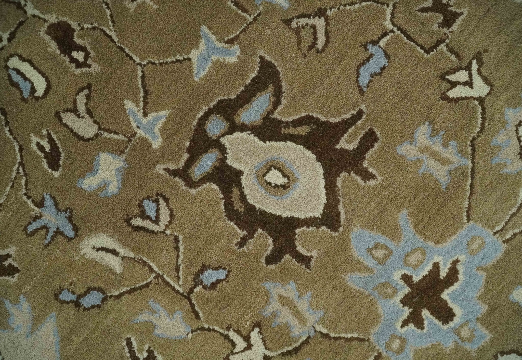 Custom Made Hand Tufted Earthy Camel and Beige Traditional Wool Oushak Rug - The Rug Decor