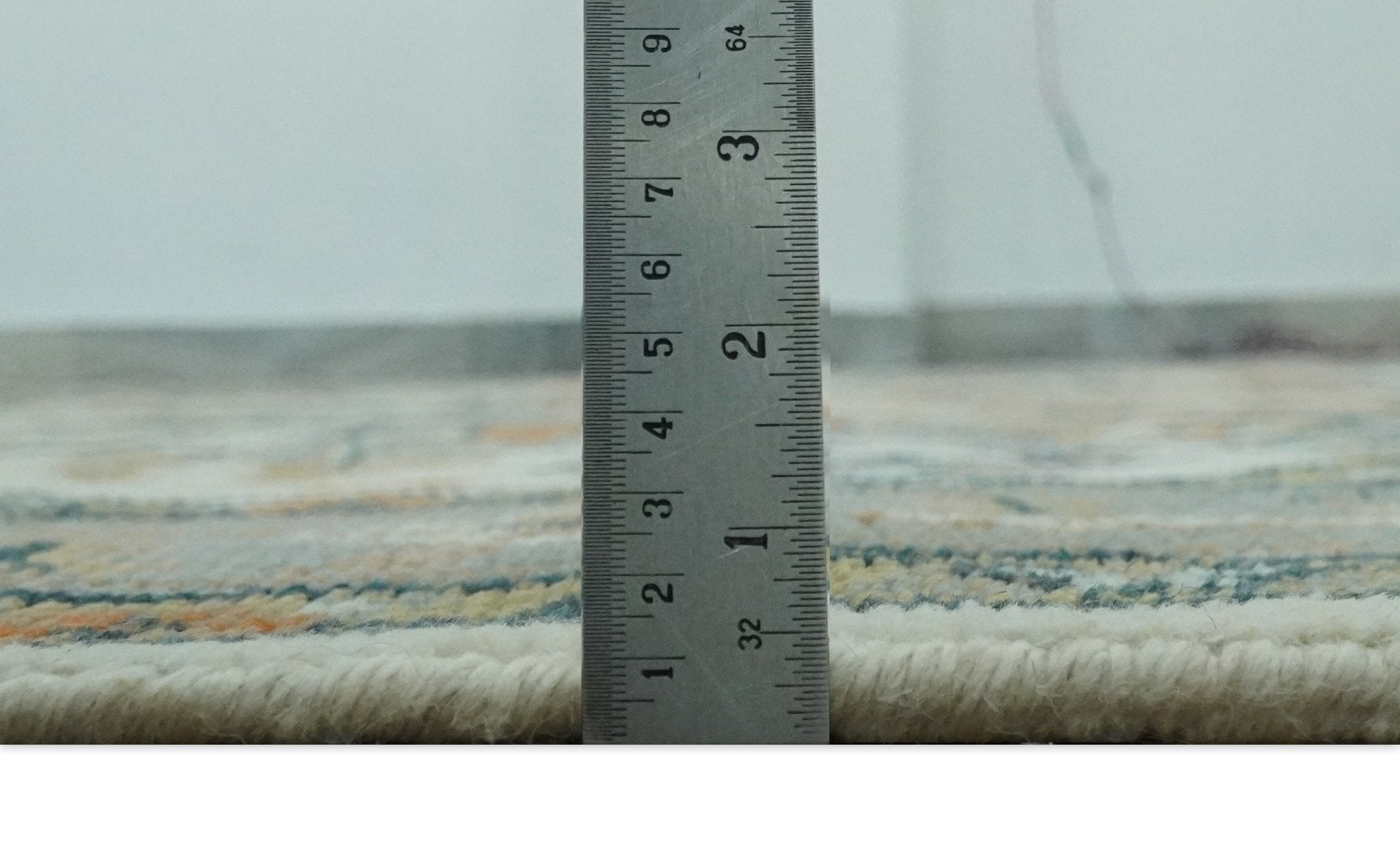 Custom Made Ivory, Silver, Peach and Olive Hand Knotted Traditional Heriz wool Area Rug - The Rug Decor