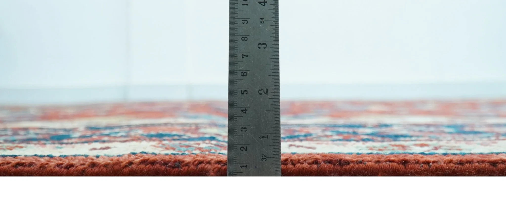 Custom Made Red And Blue Traditional Hand Knotted Wool Rug - The Rug Decor