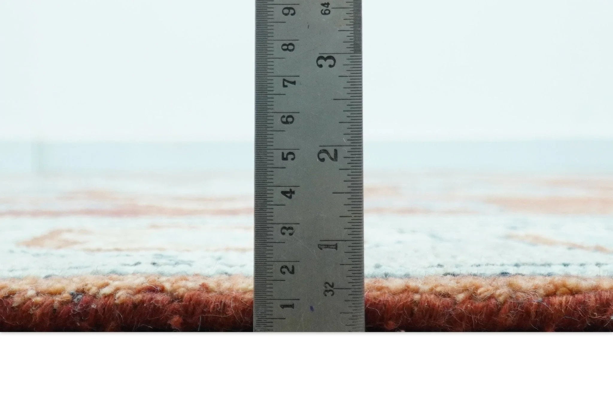 Custom Made Rust And Blue Traditional Serapi Design Hand Knotted Wool Rug - The Rug Decor