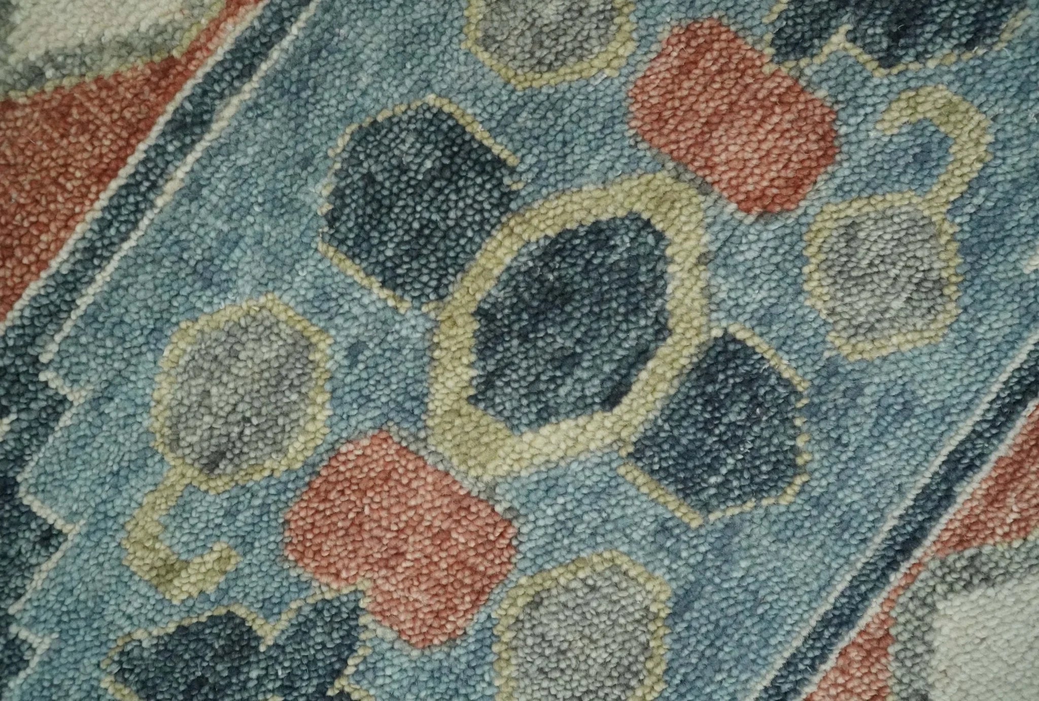 Custom Made Rust and Gray Traditional Hand knotted Multi Size wool Area Rug - The Rug Decor