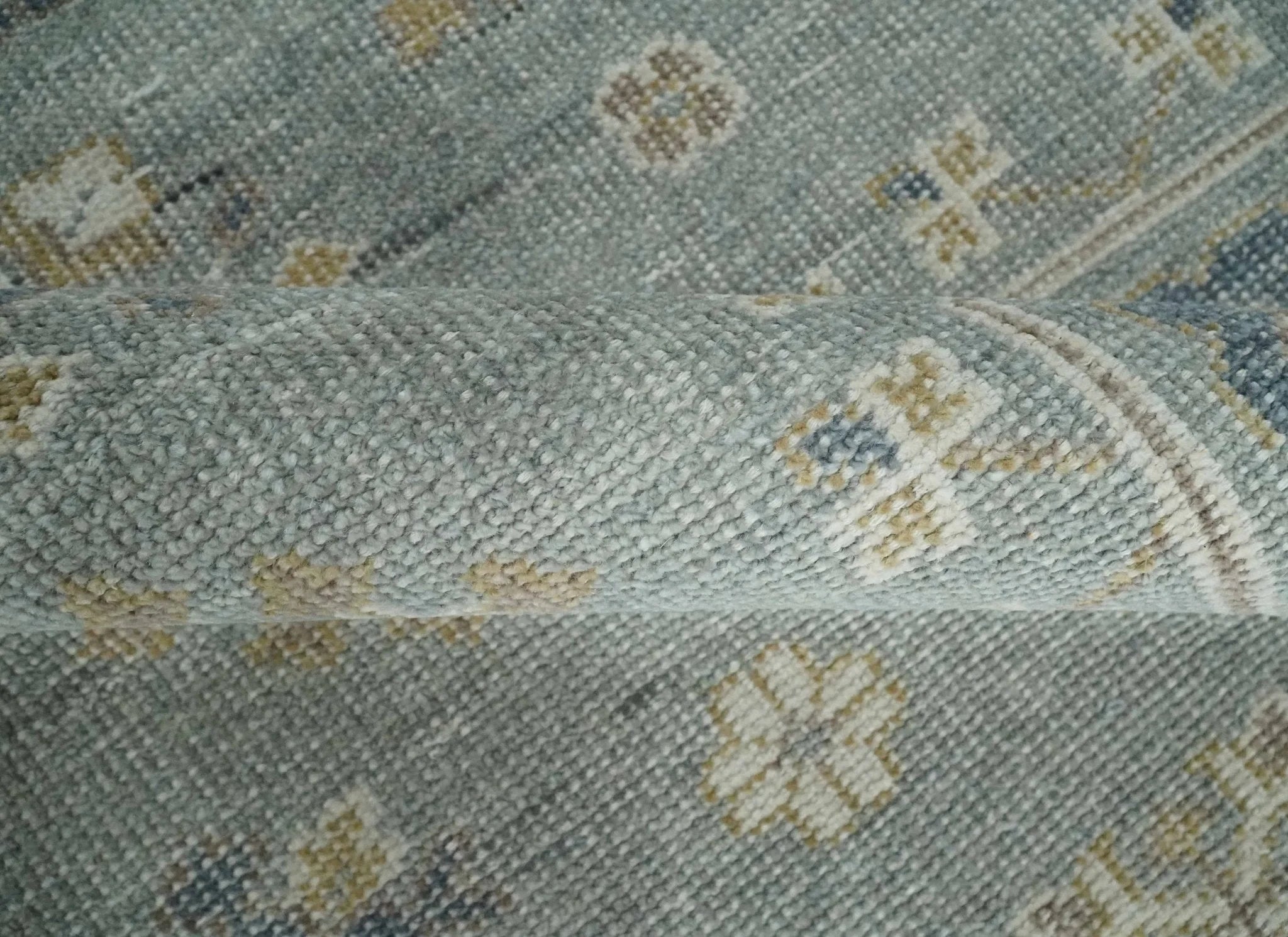 Custom Made Silver, Beige and Charcoal Traditional Hand knotted Mamluk design wool Area Rug - The Rug Decor