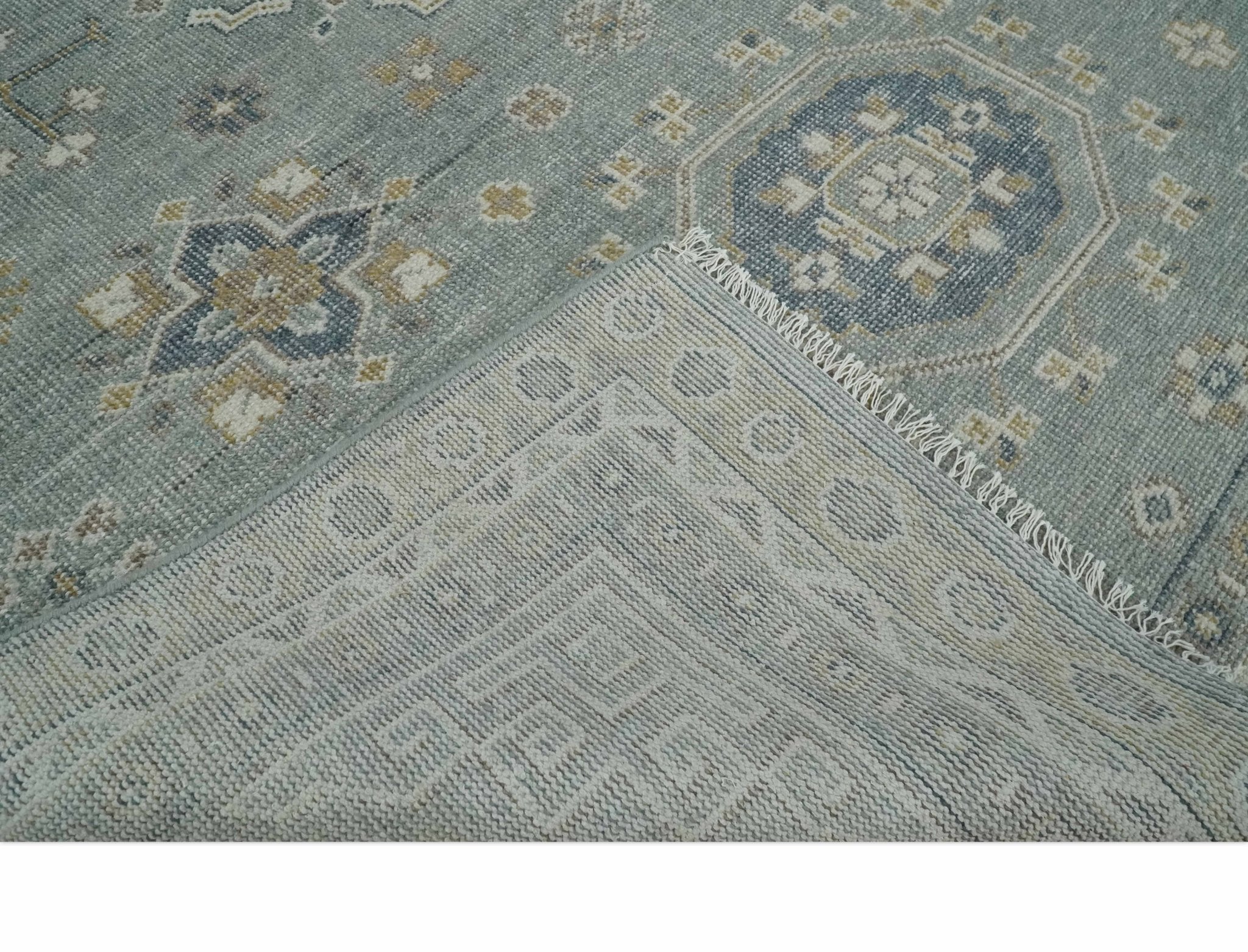 Custom Made Silver, Beige and Charcoal Traditional Hand knotted Mamluk design wool Area Rug - The Rug Decor