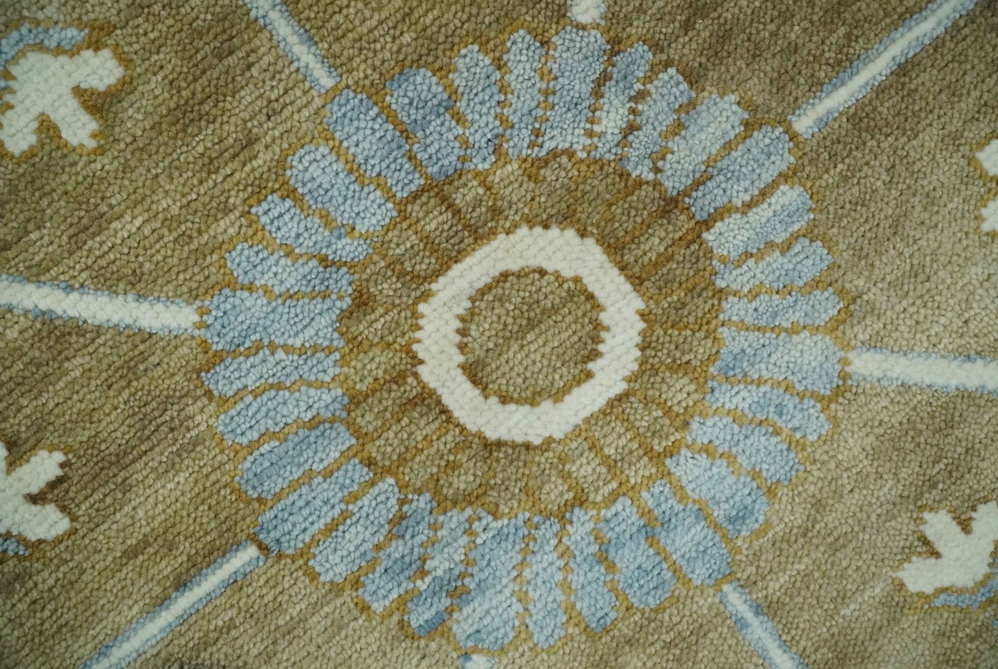 Custom Made Silver, Olive and Ivory Traditional Medallion Large Floral Design Hand knotted wool Area Rug - The Rug Decor