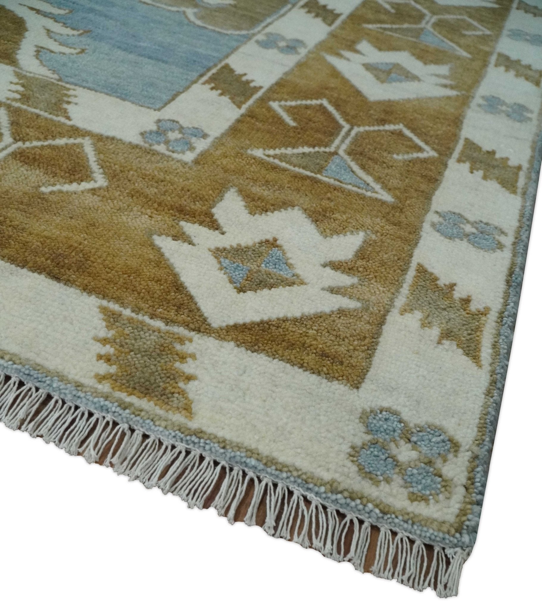 Custom Made Silver, Olive and Ivory Traditional Medallion Large Floral Design Hand knotted wool Area Rug - The Rug Decor