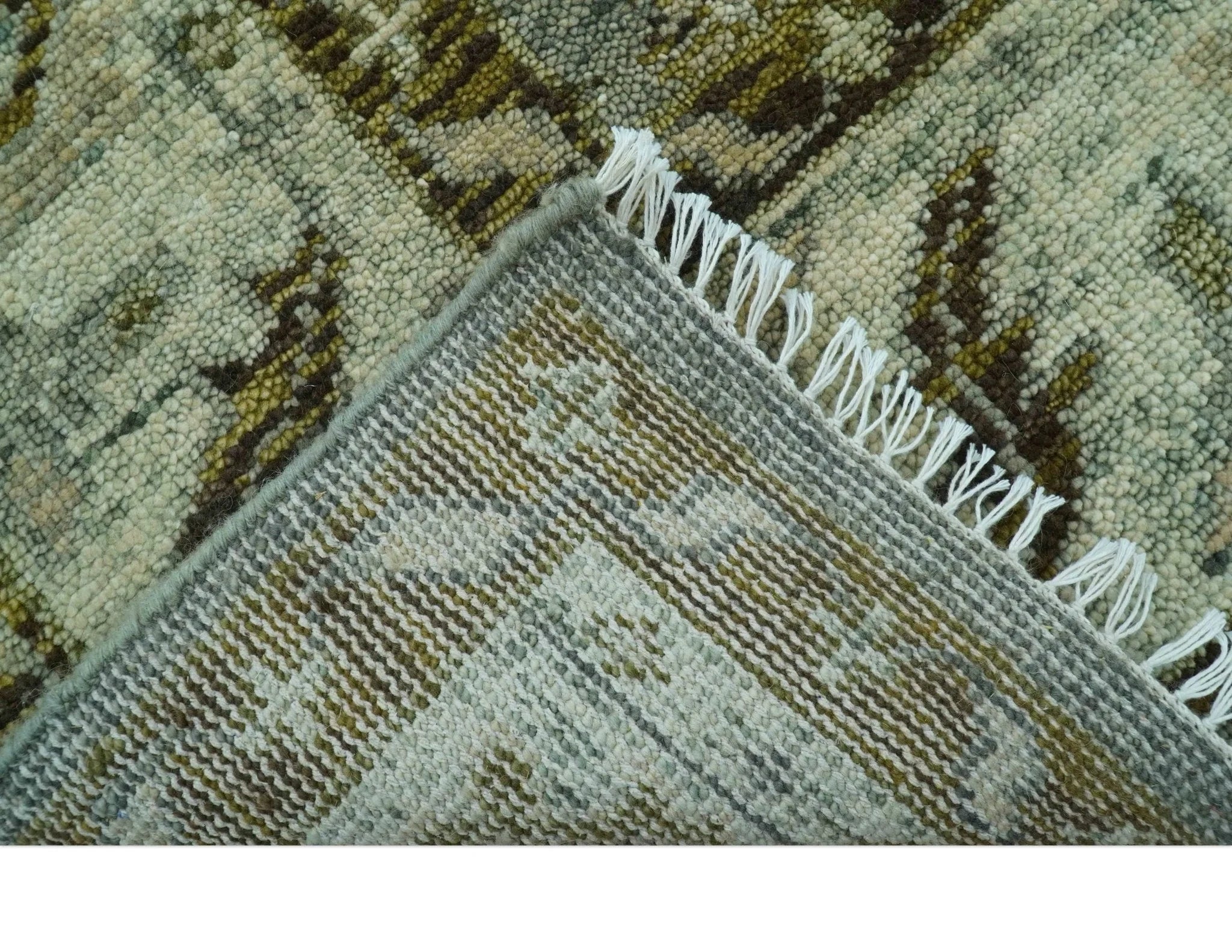 Custom Made Silver Traditional Heriz Design Hand Knotted wool area rug - The Rug Decor