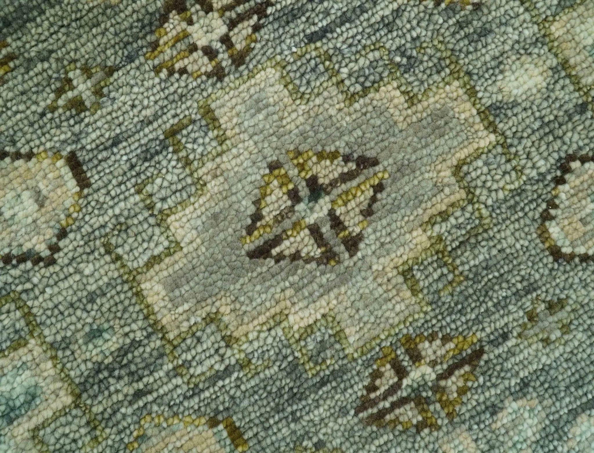 Custom Made Silver Traditional Heriz Design Hand Knotted wool area rug - The Rug Decor