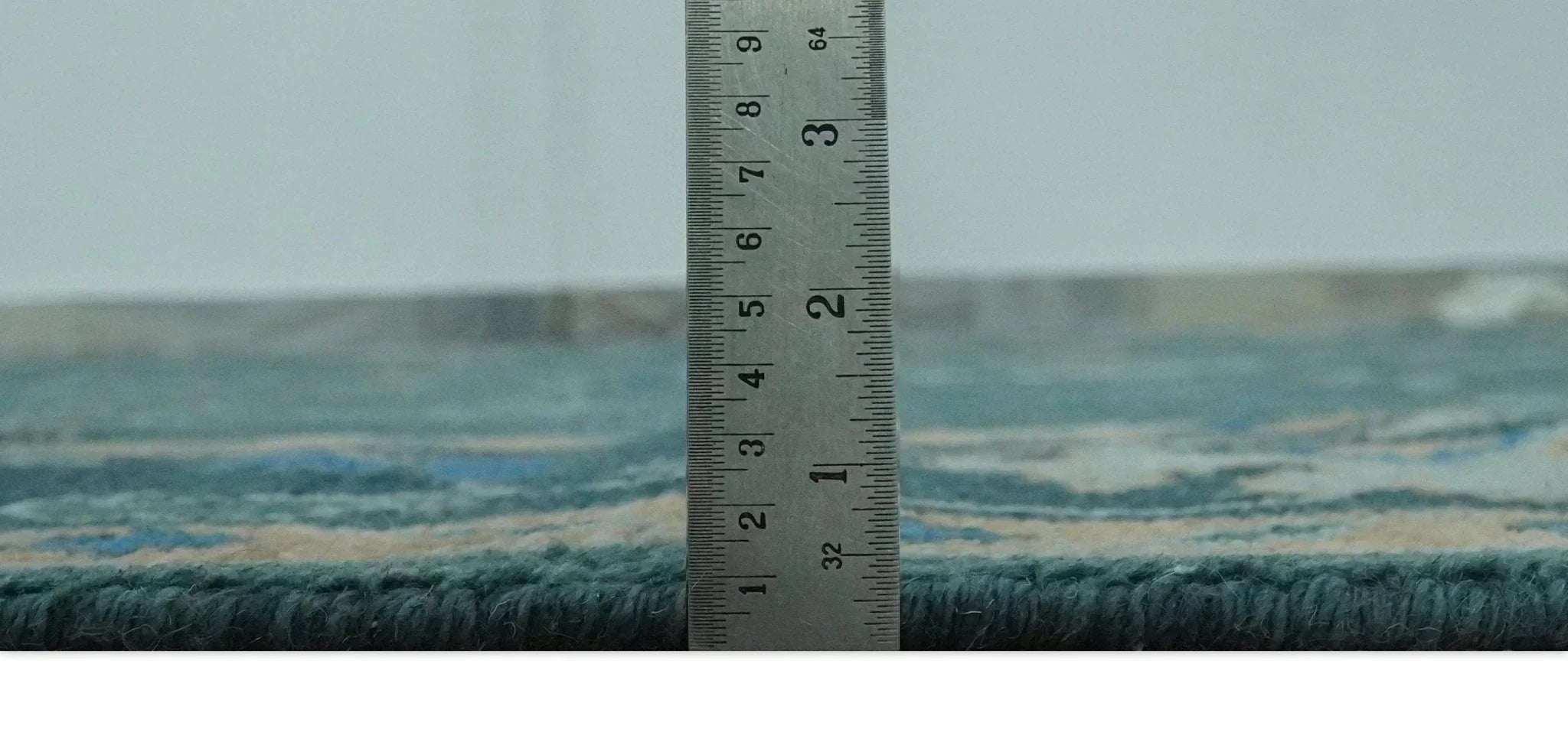 Custom Made Teal, Blue, Peach and Silver Hand Knotted Traditional Heriz wool Area Rug - The Rug Decor