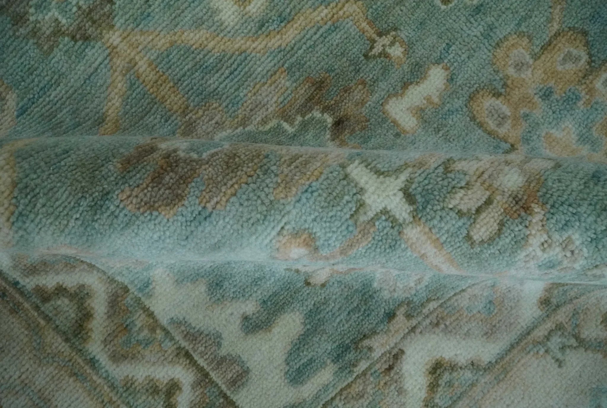 Custom Made Traditional Aqua and Silver Antique Style Multi size Hand knotted Wool Area Rug - The Rug Decor