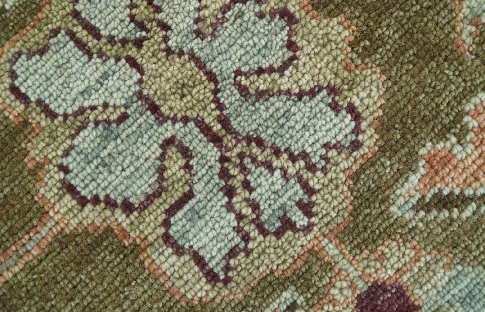 Custom Made Traditional Design Brown And Beige Hand Knotted wool area rug - The Rug Decor