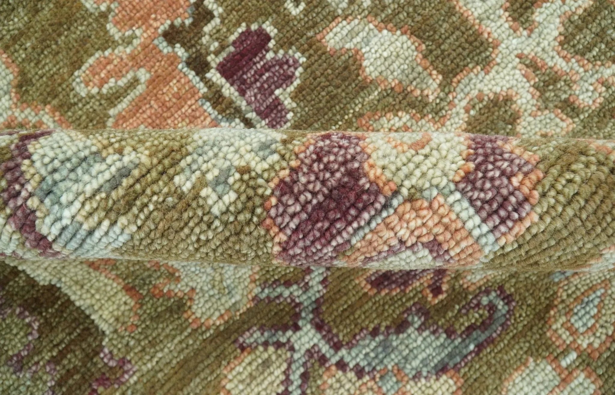 Custom Made Traditional Design Brown And Beige Hand Knotted wool area rug - The Rug Decor