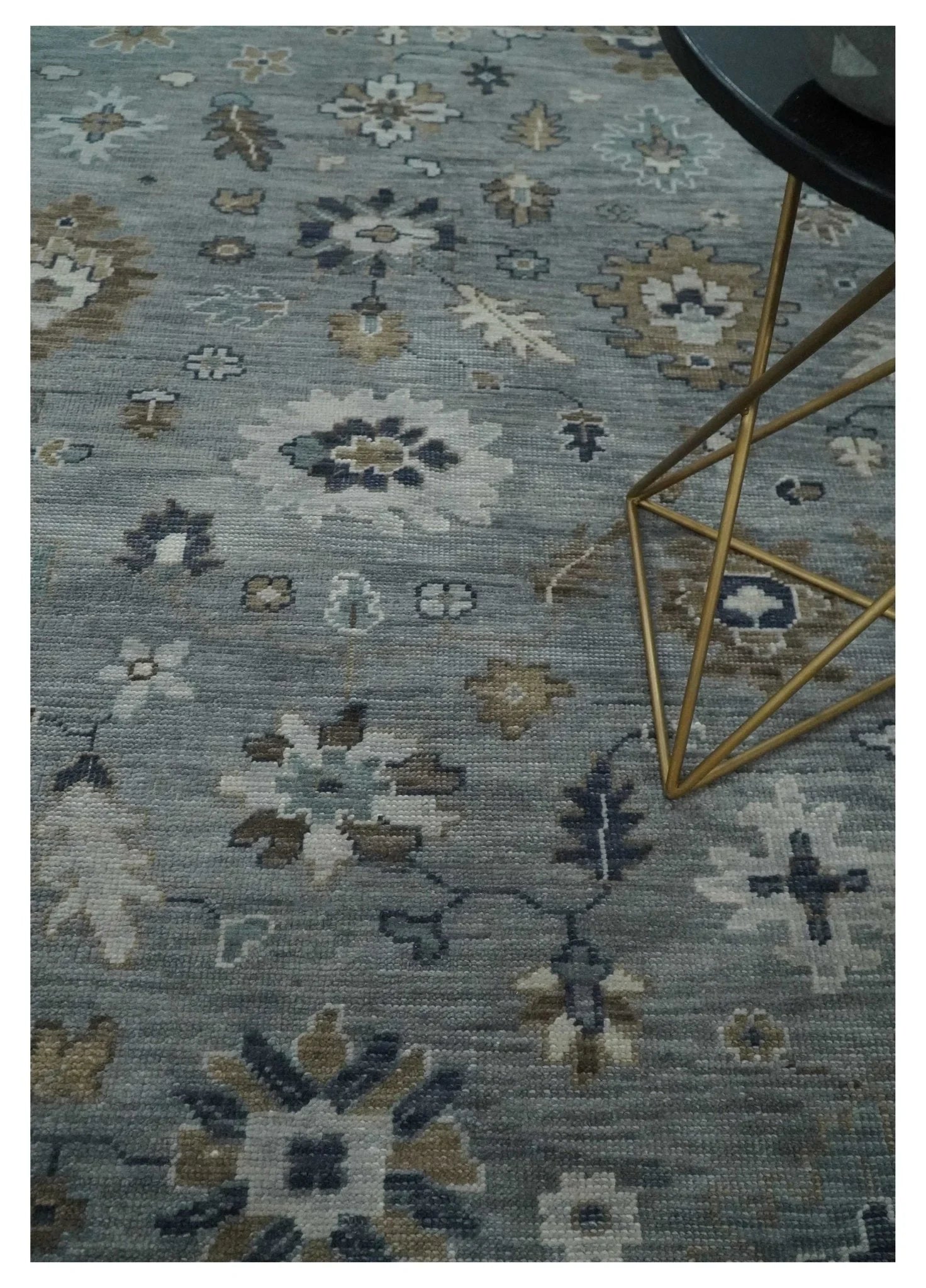 Custom Made Traditional Gray and Brown Multi Size Antique Style Hand knotted Wool Area Rug - The Rug Decor