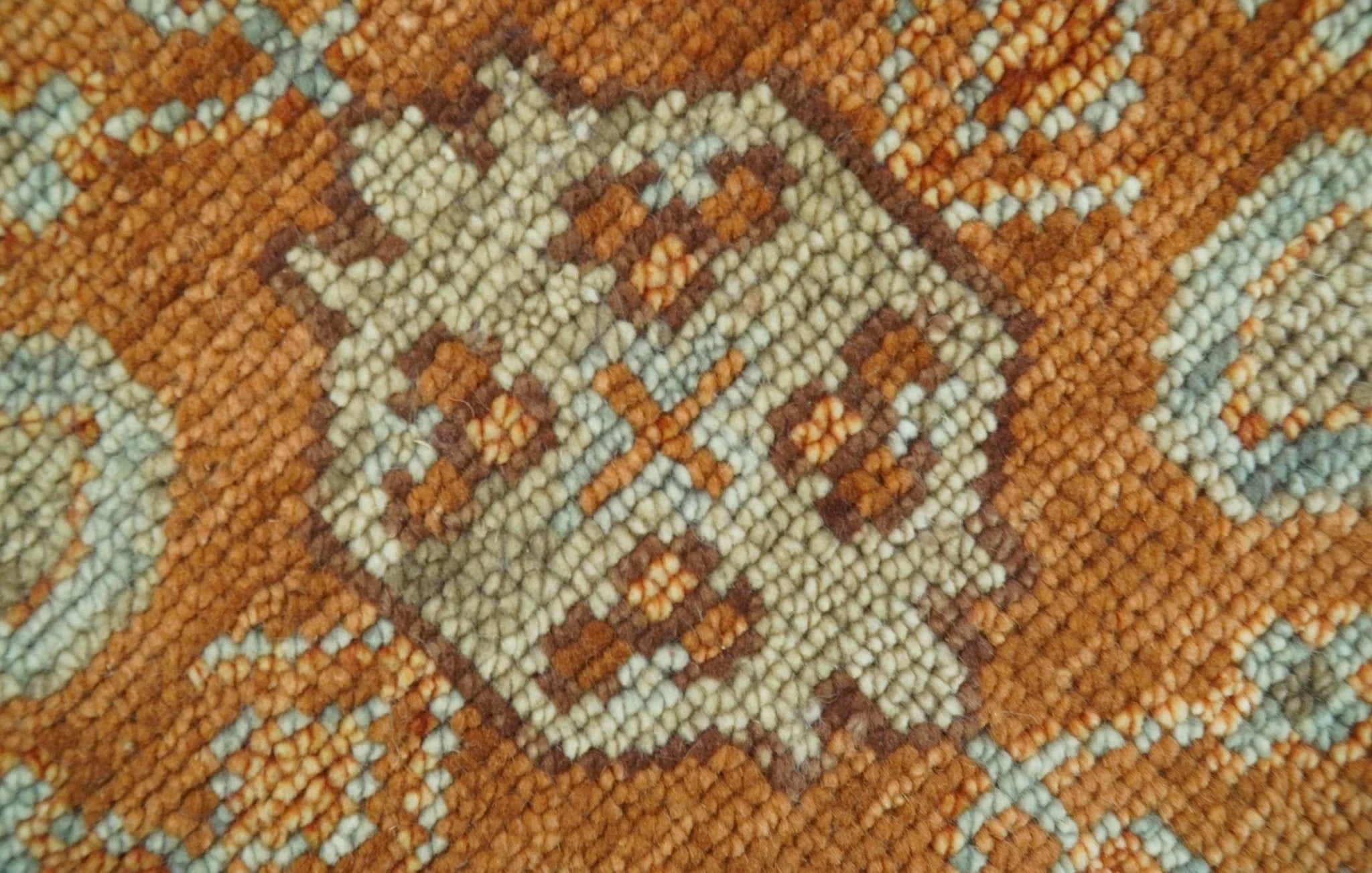 Custom Made Traditional Heriz Brown, Beige and Rust Hand Knotted wool area rug - The Rug Decor