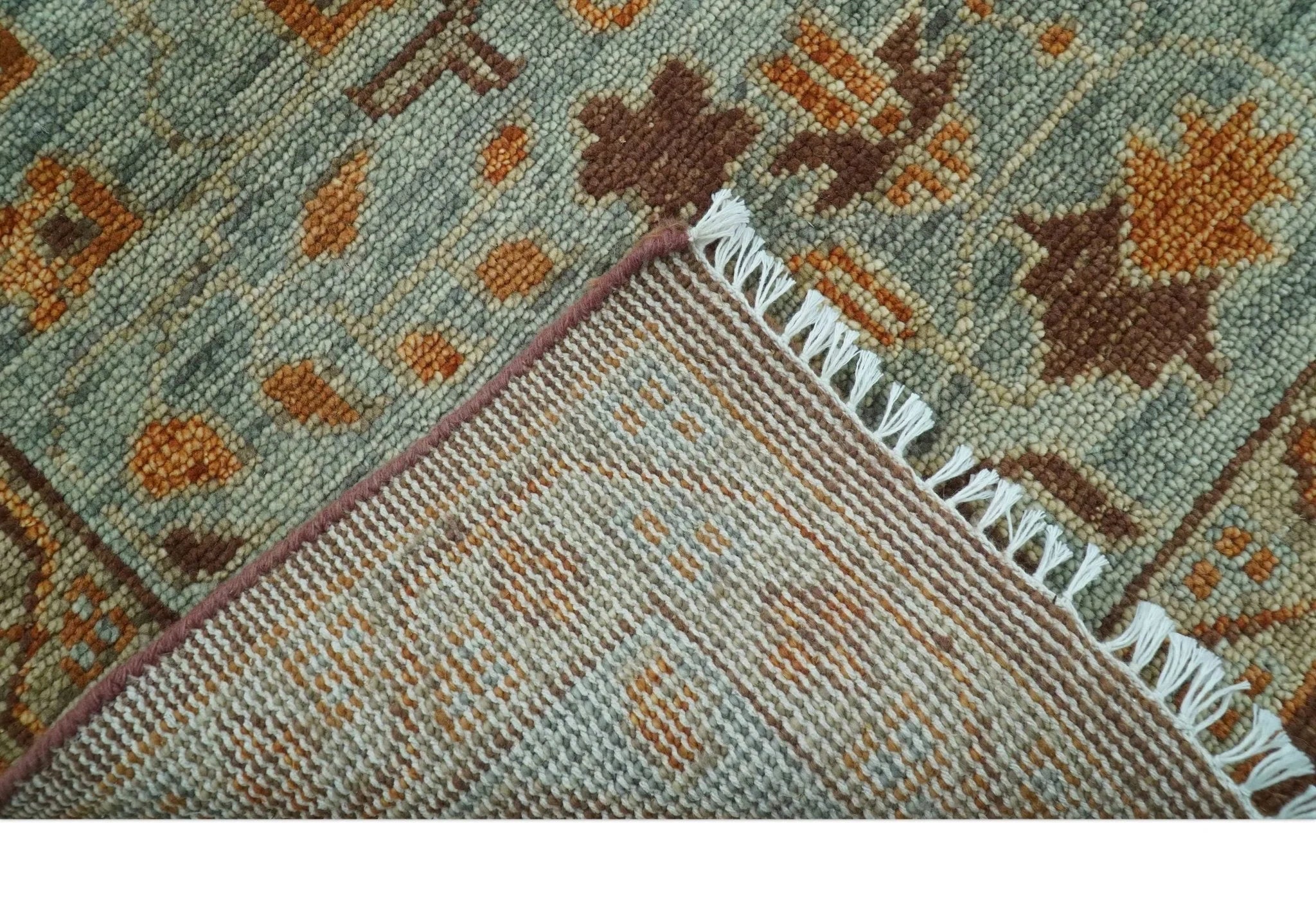 Custom Made Traditional Heriz Brown, Beige and Rust Hand Knotted wool area rug - The Rug Decor