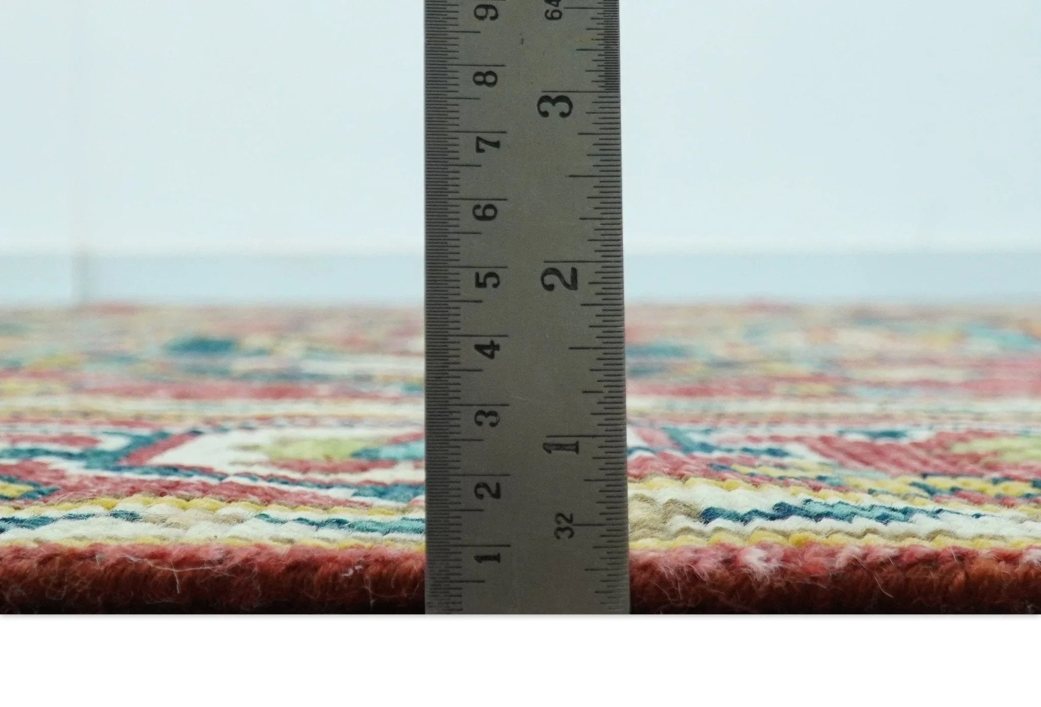 Custom Made Traditional Heriz Red And Ivory Hand Knotted Wool Rug - The Rug Decor