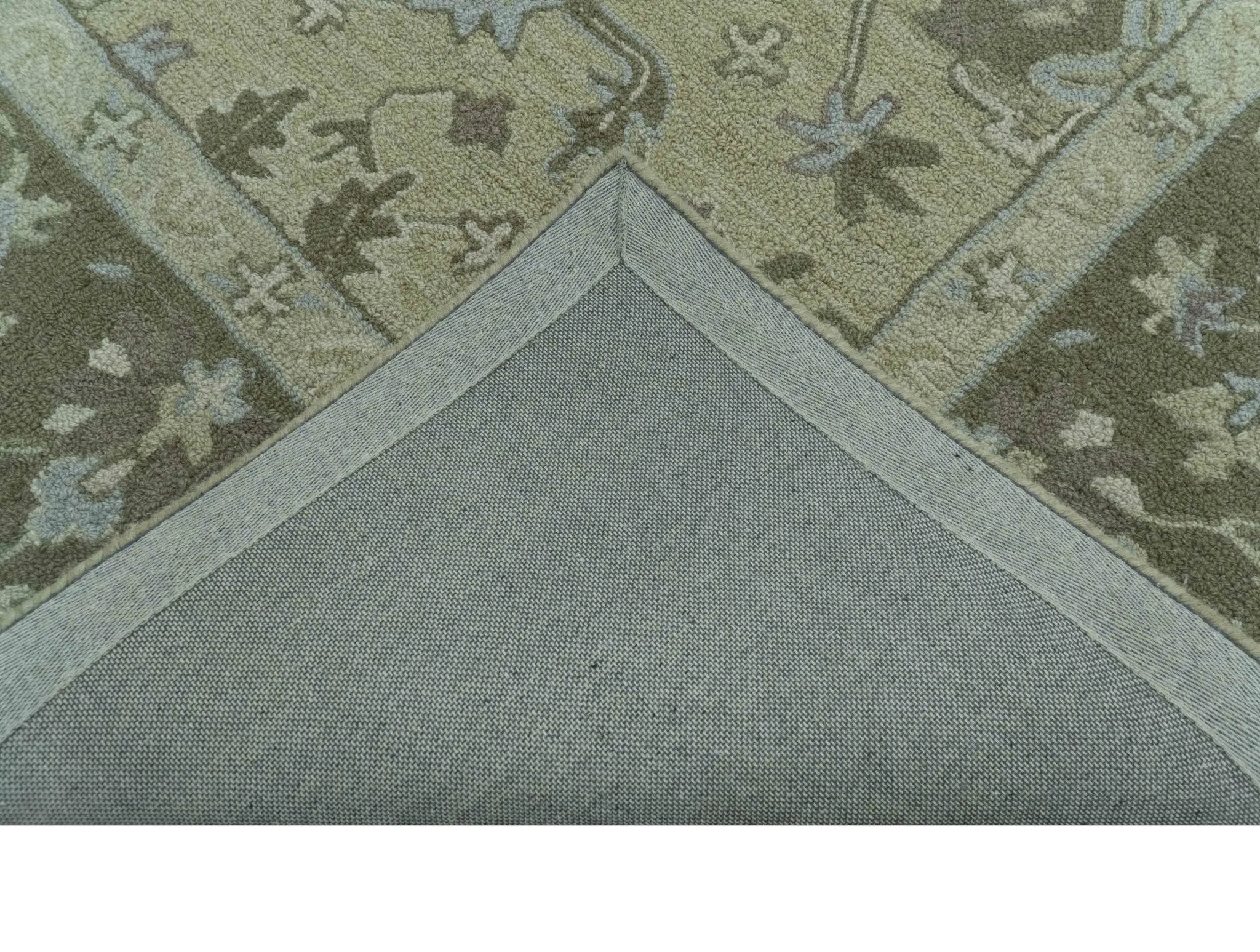 Custom Made Traditional Oriental Design Earthy Beige Hand - Tufted Wool Area Rug - The Rug Decor