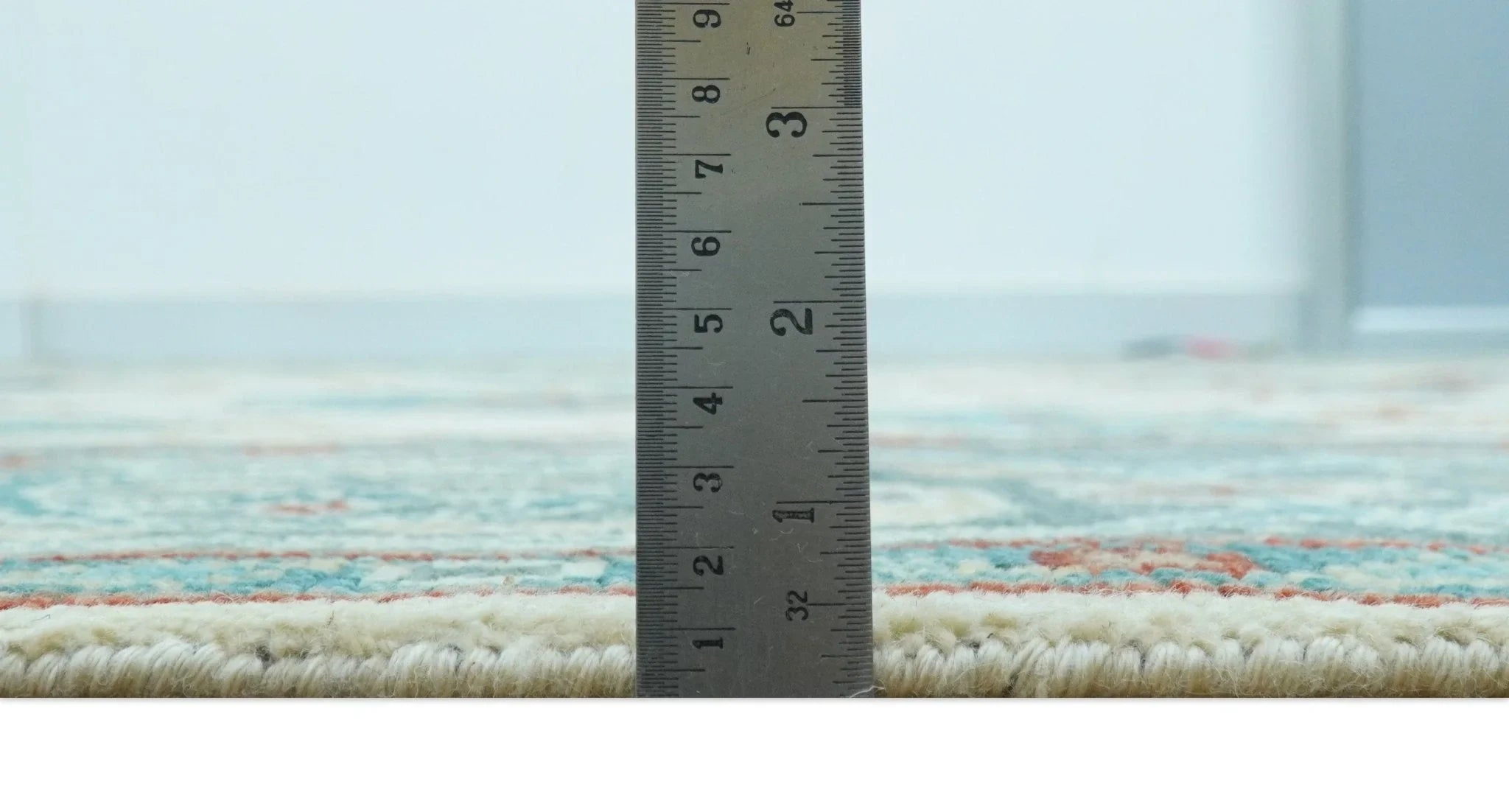 Custom Made Traditional Oriental Oushak Ivory And Blue Hand Knotted Wool Rug - The Rug Decor