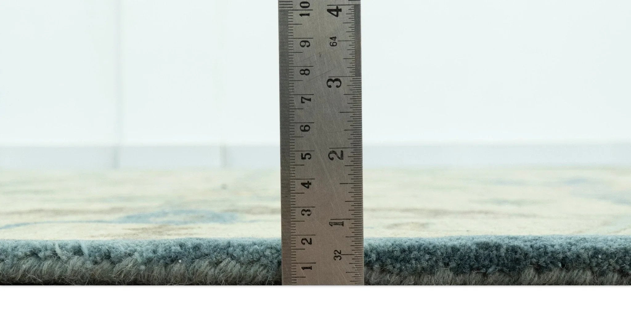 Custom Made Traditional Oushak Design Beige And Blue Hand Tufted Wool Area Rug - The Rug Decor