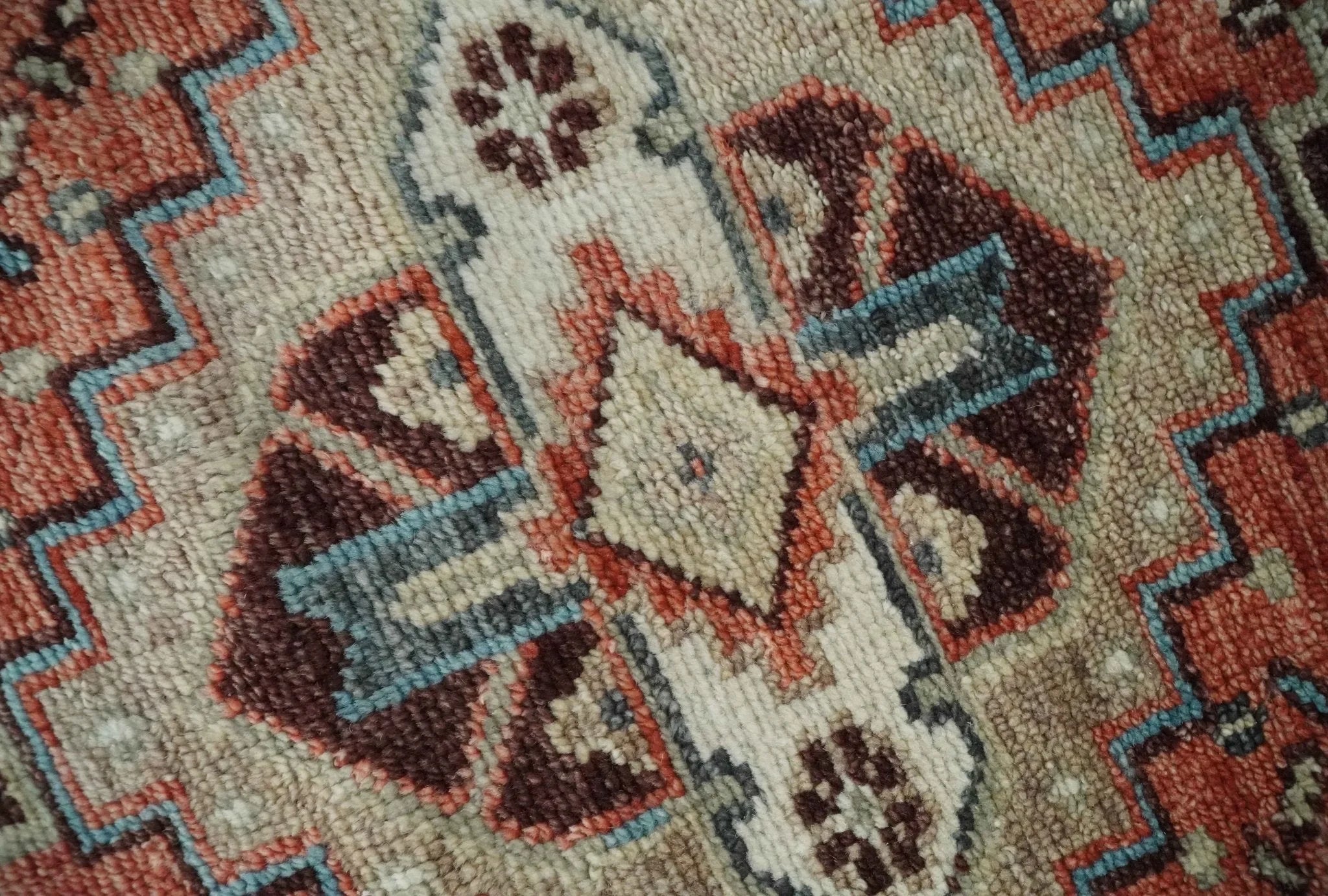 Custom Made Turkish Style Rust and Charcoal Traditional Medallion Hand knotted wool Area Rug - The Rug Decor