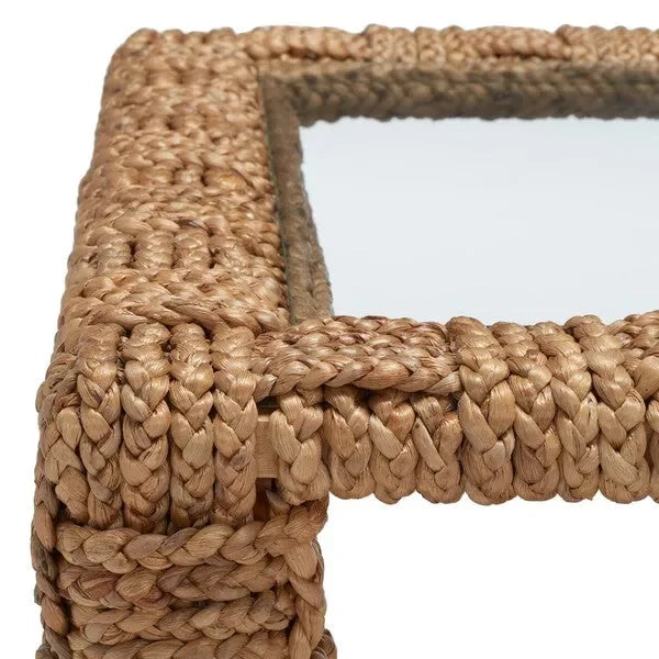 Christi Water Hyacinth Coffee Table in Natural with Wood Frame - The Mayfair Hall