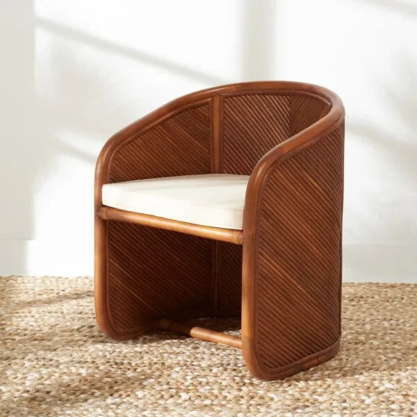 Barnette Rattan Accent Chair in Amber - The Mayfair Hall