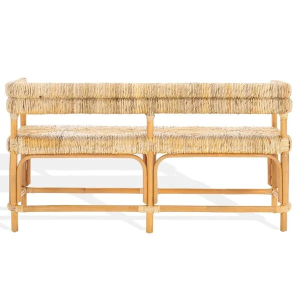 Elexa Banana Weaving Bench in Natural - The Mayfair Hall