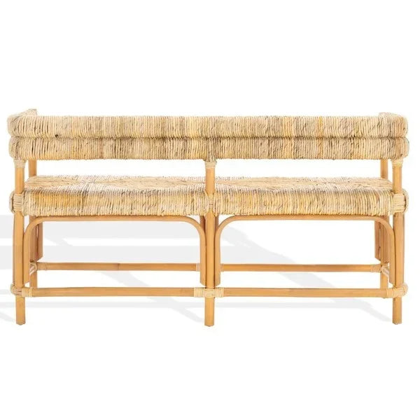 Elexa Banana Weaving Bench in Natural - The Mayfair Hall