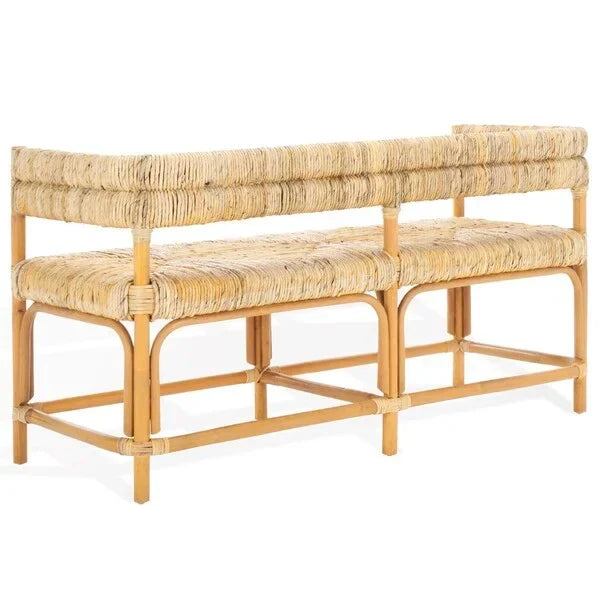 Elexa Banana Weaving Bench in Natural - The Mayfair Hall