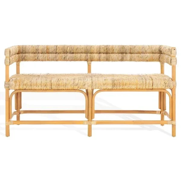 Elexa Banana Weaving Bench in Natural - The Mayfair Hall