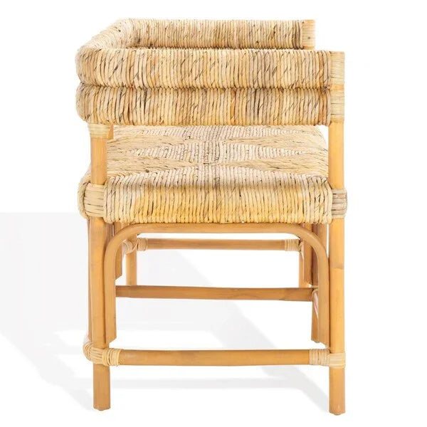 Elexa Banana Weaving Bench in Natural - The Mayfair Hall