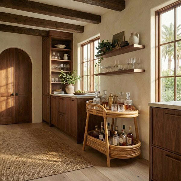 Shayleen Rattan Pole Accent Table in Natural