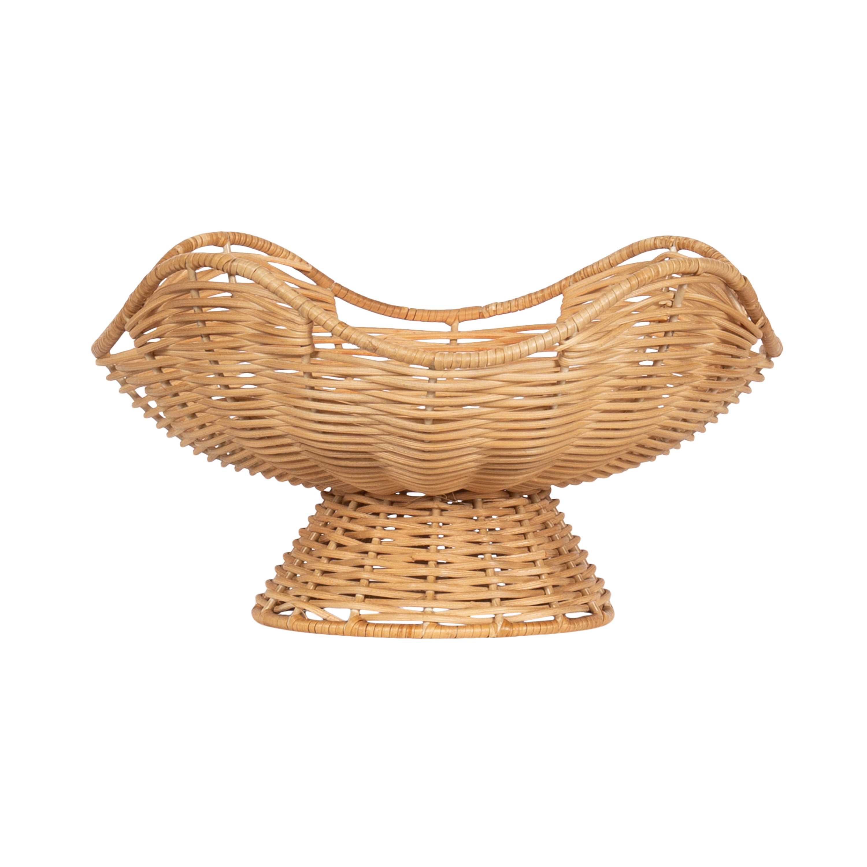 Wylla Wavy Rattan Pedestal Bowl