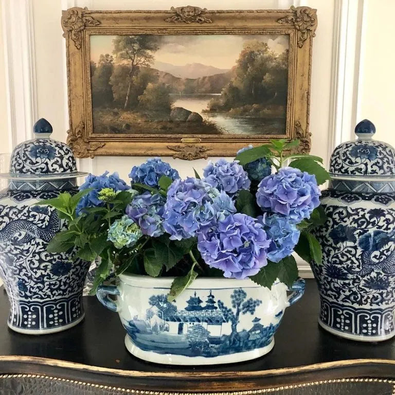 Oval planter with braided handles - The Mayfair Hall