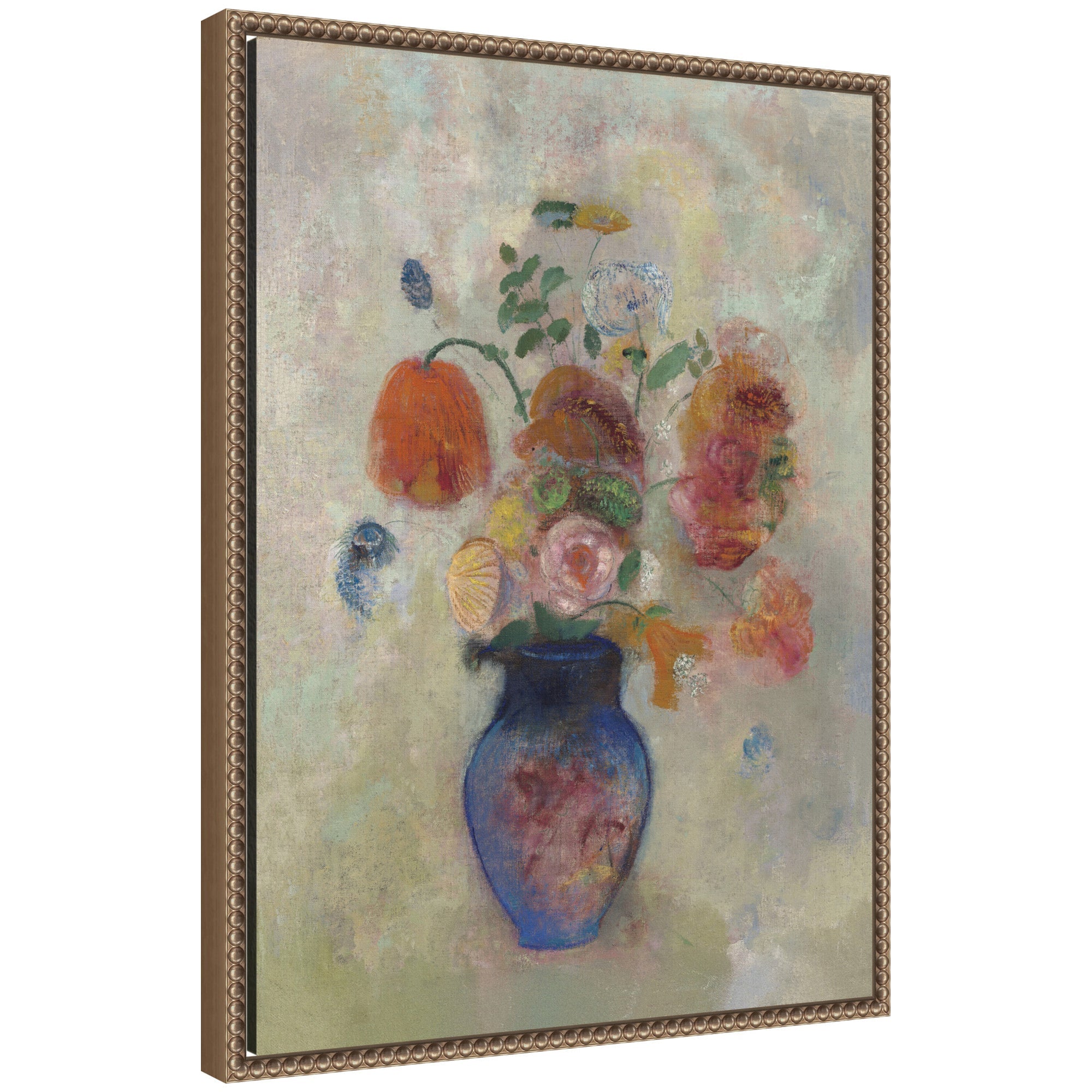 Large Vase with Flowers 1912 Odilion Redon by Nostalgia Prints Framed Canvas Wall Art Print