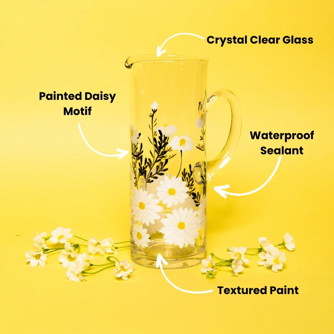 Painted Daisy Pitcher - The Mayfair Hall