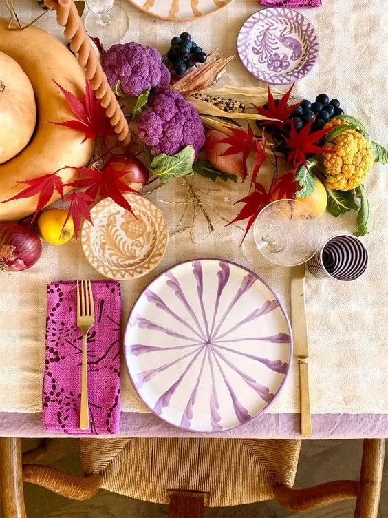Salad plate with candy cane stripes - The Mayfair Hall