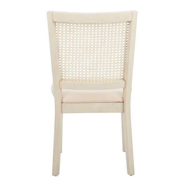 Margo Dining Chair in Whitewashed with Beige Cushion