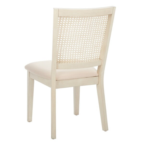 Margo Dining Chair in Whitewashed with Beige Cushion