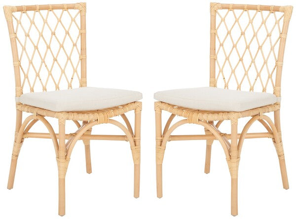 Austri Rattan Dining Chair in Natural with Cushion (Set of 2)